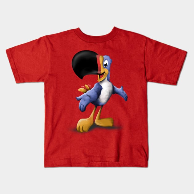 happy parrot Kids T-Shirt by FEARGOD COMPANY